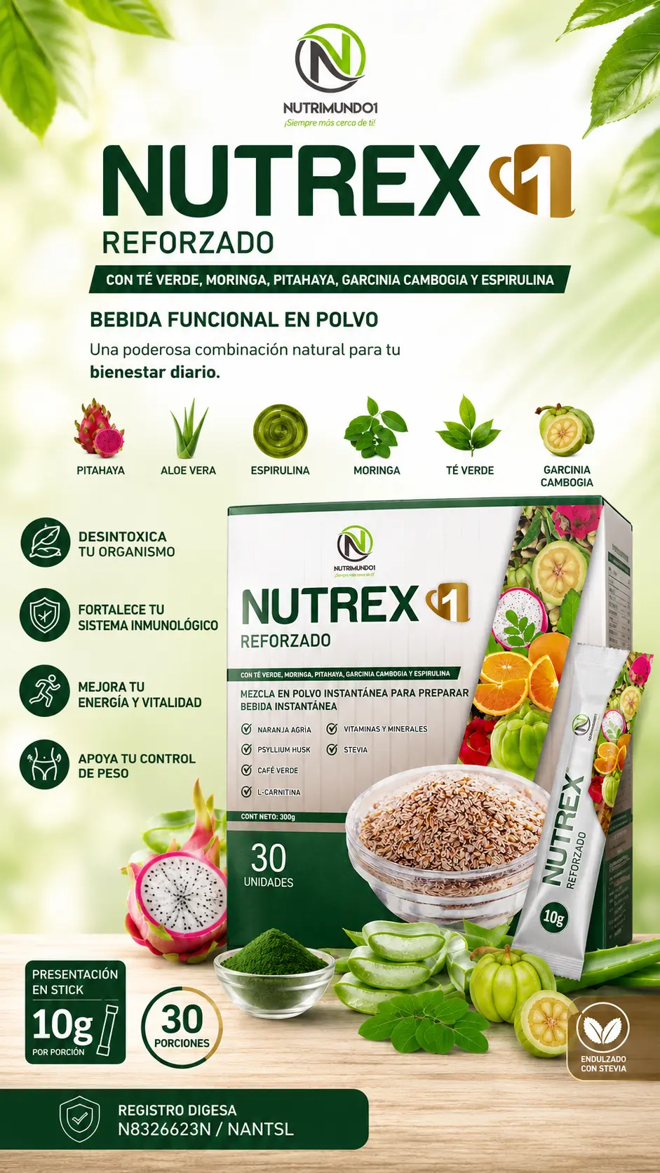 Bebida funcional con pitahaya — Nutrex 1 Nutrimundo1, superalimentos para la salud