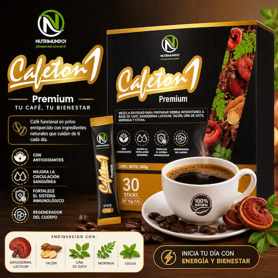 Cafeton 1 — café funcional con ganoderma y moringa — Nutrimundo1