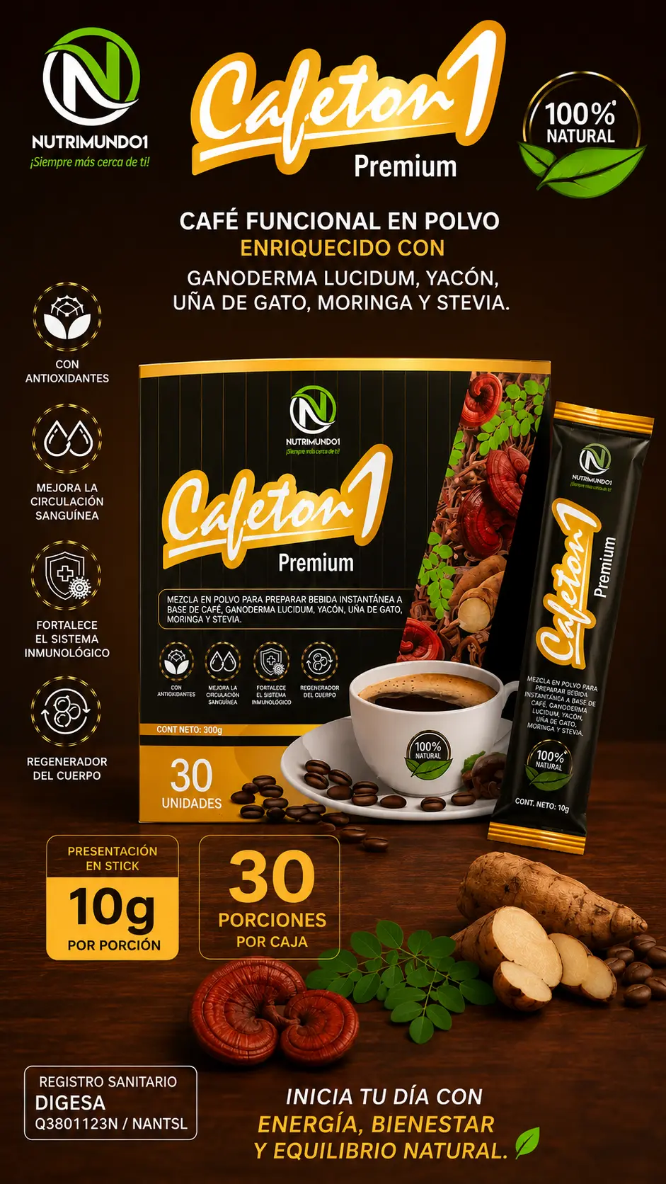 Café con hongo reishi — Cafeton 1 Nutrimundo1, café funcional con ganoderma