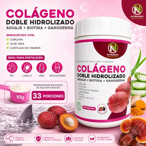 Colágeno hidrolizado con aguaje, biotina y ganoderma — Nutrimundo1