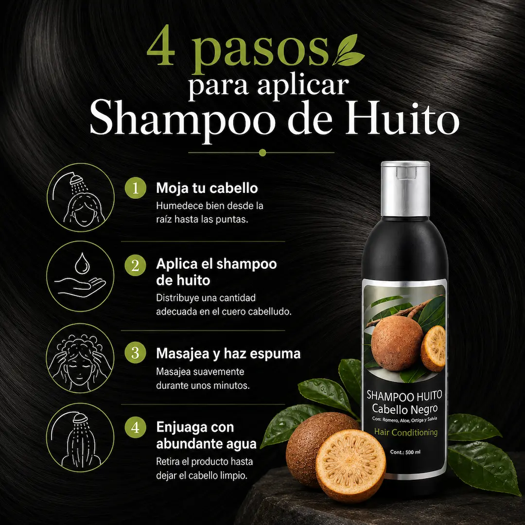 Aprende a usar el shampoo de huito