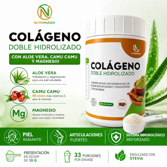 Colágeno hidrolizado con aloe vera y camu camu — Nutrimundo1