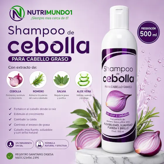 Shampoo de cebolla con romero y aloe vera — Nutrimundo1