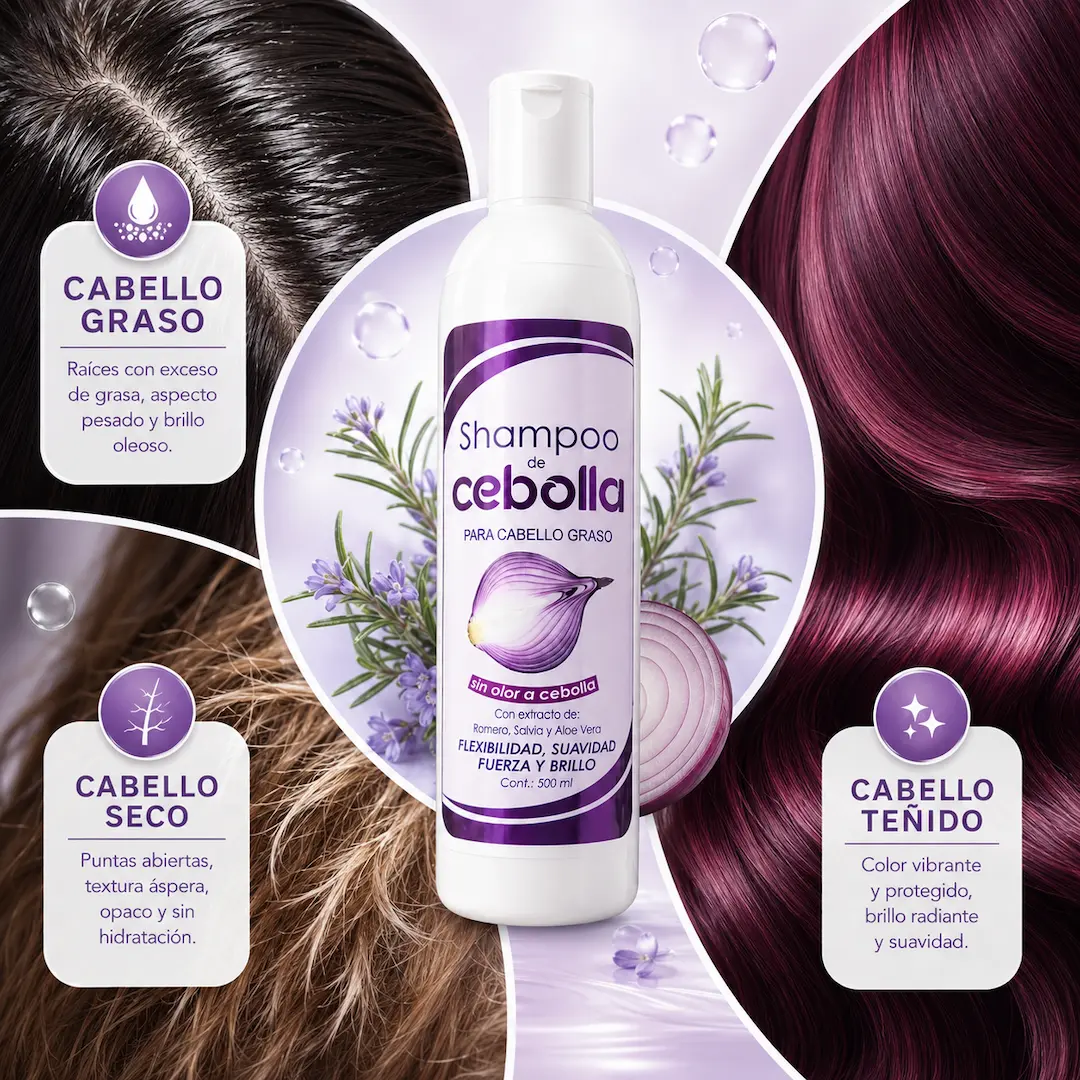 shampoo de cebolla: beneficios para cabello graso, seco y teñido – Nutrimundo1