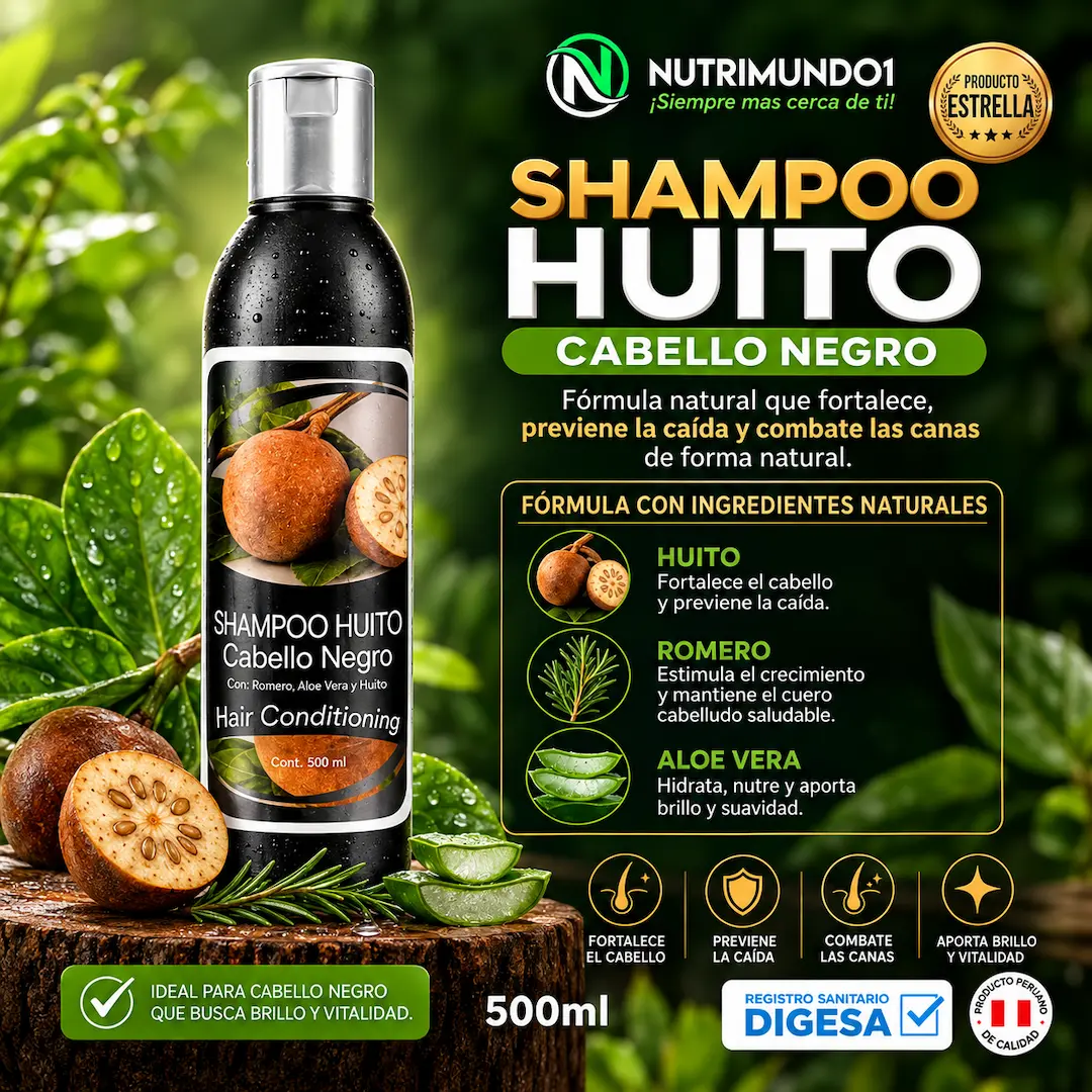 Champú de huito para fortalecer el cabello y prevenir canas — Nutrimundo1 Perú
